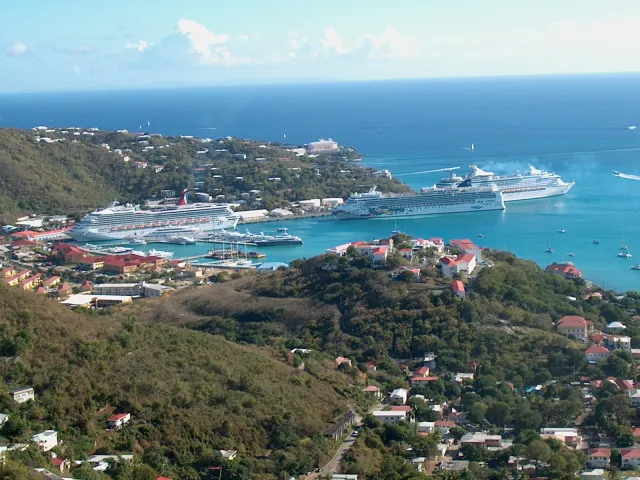 Cruise ships in Charlotte Amalie Harbor, Saint Thomas